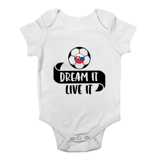 Football Team With Slovakia Flag Baby Grow Vest Bodysuit Boys Girls