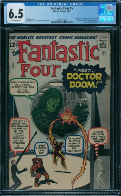 Fantastic Four 5  CGC 6.5  1st Dr. Doom