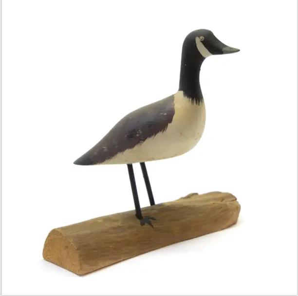 Vintage Hand Carved Wooden Canada Goose Bird Driftwood Signed Ray Proulx Quebec