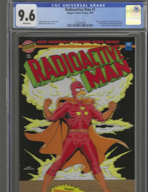 Radioactive Man #1 (Bongo, 1993) CGC 9.6, Poster Intact, Bongo Comics, Direct ED 3