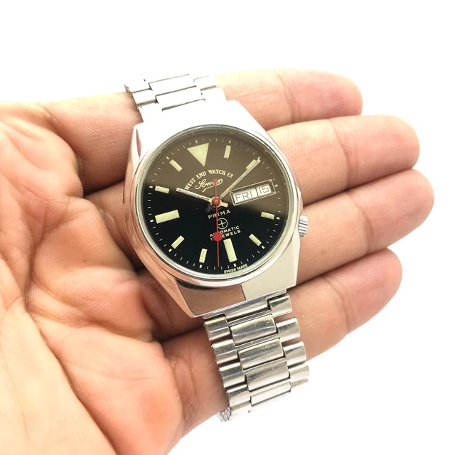 Vintage Men's West End Watch Co Sowar PRIMA 35mm Automatic Wrist Watch Swiss