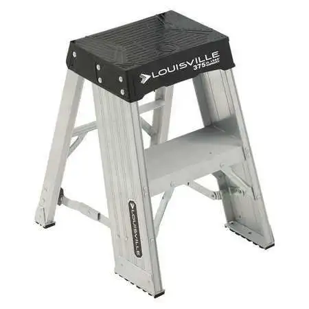 Louisville Ay8002 2 Steps, Aluminum Step Stand, 375 Lb. Load Capacity, Silver,