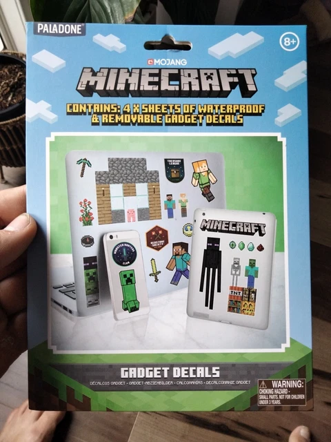 Paladone Gadget Decals Minecraft Removable Waterproof Sticker Sheet Set 8y+