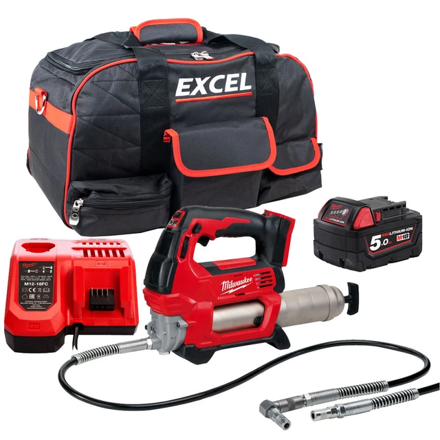 MILWAUKEE M18GG0 18V Cordless Grease Gun 1 x 5.0Ah Battery Charger