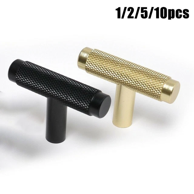 1/2/510pc T Bar Handle Fit For Kitchen Cabinet Door Drawer Cupboard Knurled 50mm