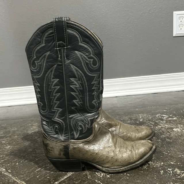VINTAGE JUSTIN OSTRICH Western Cowboy Boots 8.5D £69.04 PicClick UK