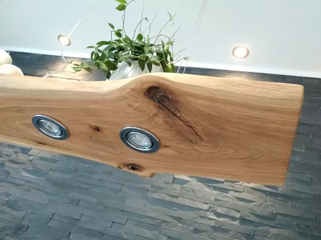 Holz Hängelampe Pendellampe Pendelleuchte Led Wild Eiche geölt Unikat GU10 3