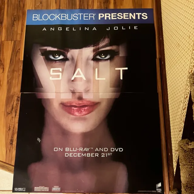 SALT Original Blockbuster video 2-Piece Poster (never Hung) Angelina Jolie