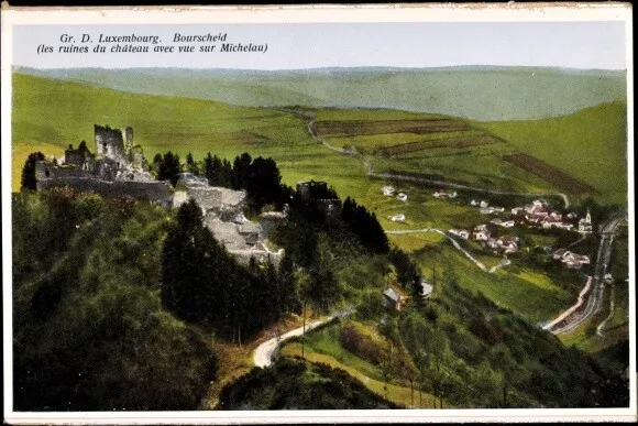 Ak Goebelsmühle Bourscheid Luxemburg, les ruines du chateau avec... - 3844745
