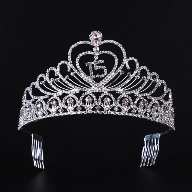 15th Tiaras Corone Strass Cristallo Bling