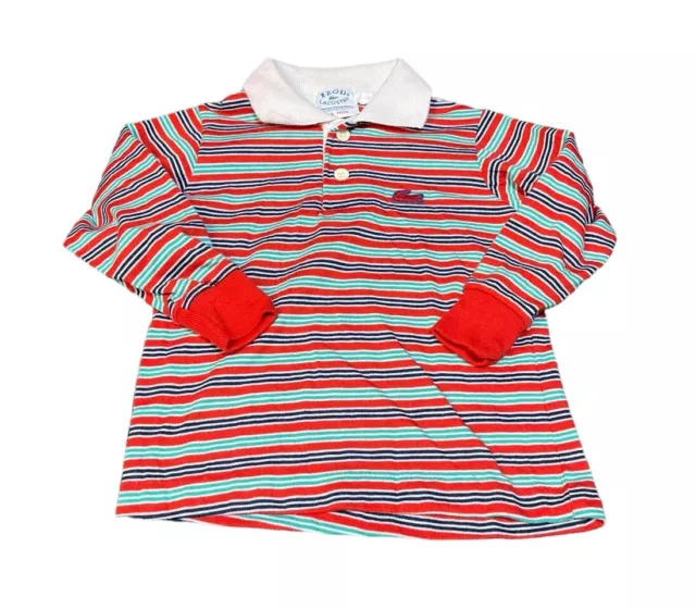 Vintage IZOD LACOSTE Shirt Toddler Size 24 Months Striped Polo Long Sleeve USA