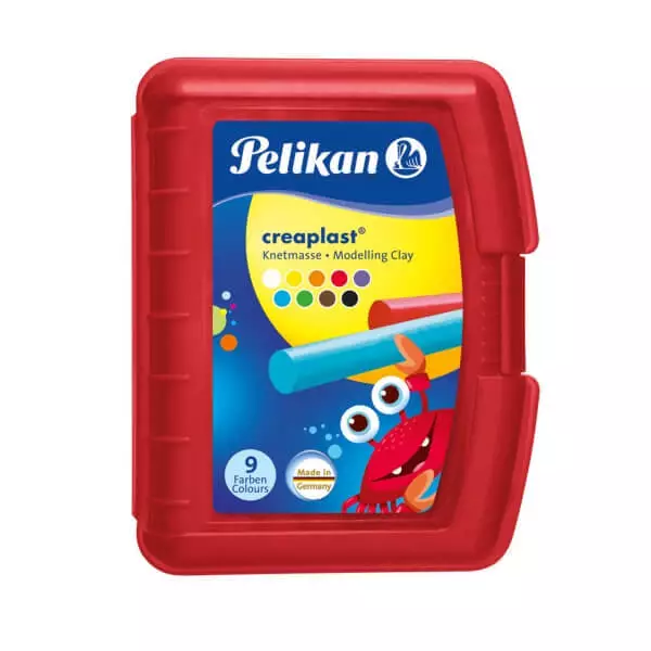 Pelikan Knetmasse Creaplast Kinderknete 198/9R rot, 9 Farben, 300g