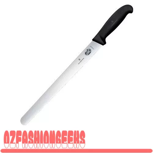 Victorinox SLICING CARVING KNIFE 30CM SERRATED FIBROX BLADE Black 5.4233.30 Po