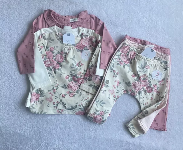 BNWT NEXT baby girl 6 piece Floral top & leggings bundle size age 3-6 months