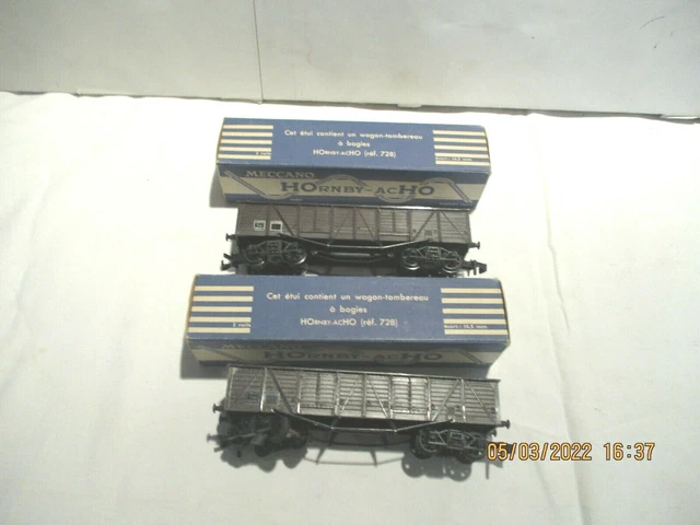 Wagon Tombereau à Bogies Hornby HO – Réf 728 – Neuf – Échelle 1/87