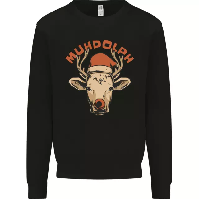 Muhdolf Divertente Rudolf Natale Mucca Bambini Felpa Maglione