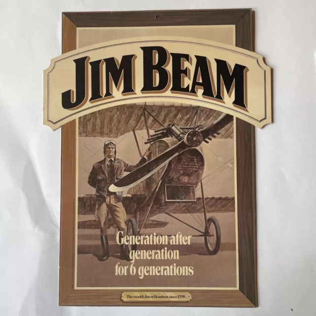 Vintage Jim Beam Whisky Hanging Sign Ad Double-sided