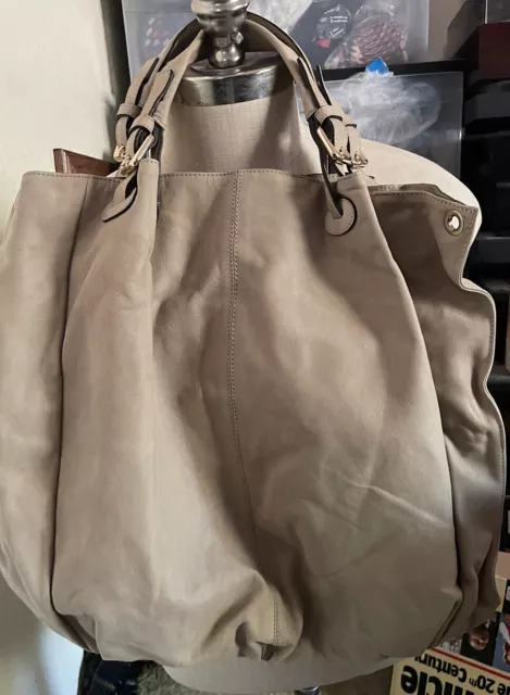 Maddalena Scanu Genuine Leather Italian Hobo Tote Bag Cream  Made In Italy