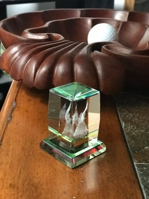 Praying Angel 3D Laser Etched Crystal Glass Cube Paperweight