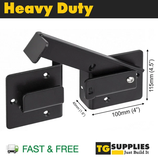 HEAVY DUTY GATE Latch Shed Bolt Barn Garage Door Latch Black Matte 4mm