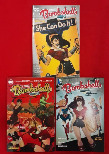 Bombshells Vol. 1.2.3 by Marguerite Bennett DC Comics (Paperback, 2016) VGC
