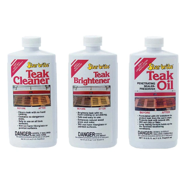 Starbrite Teak Cleaner Care Kit, 16 Oz. (3-Pack) 81216 Pack of 6 Starbrite 81216