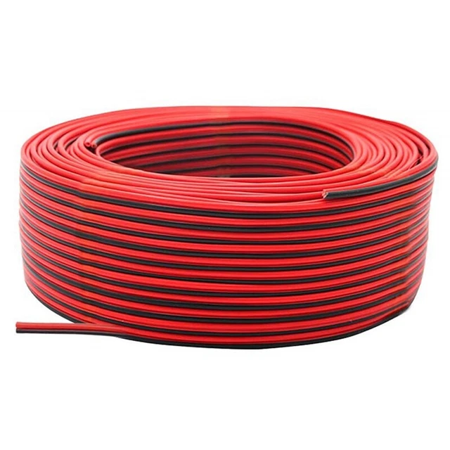 2Pin Wire 100M 22AWG 12V/24V Extension Cord Red and Black 2-Wire Stranded2164
