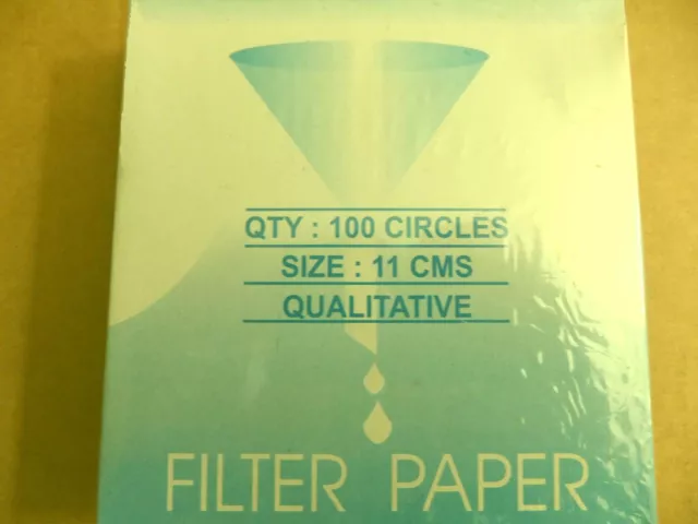 Filter Paper (Lab) 11CM 110mm Box of 100 For Laboratory  Chemistry Use NEW