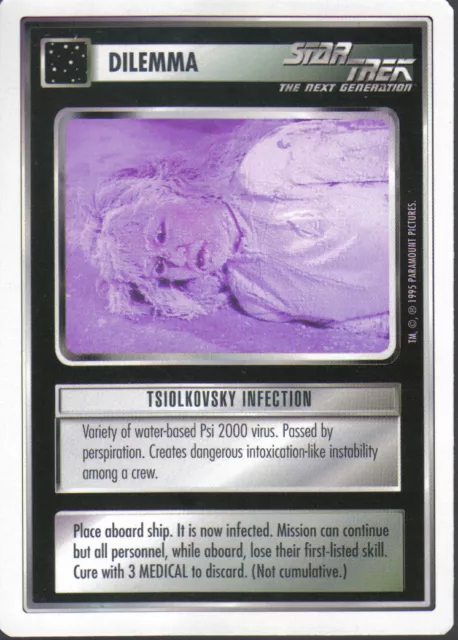 Star Trek Ccg White Border Premiere 1995 Beta Rare Card Tsiolkovsky Infection