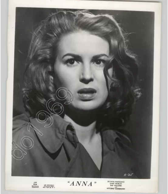 ITALIAN Film Actress SILVANA MANGANO In Thriller 'ANNA' 1951 Vintage Press Photo