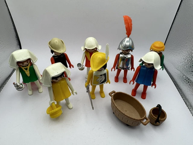 Playmobil Klicky Médiéval 3292 Citadins Moyen Âge 1977 chevaliers lot de 8 play