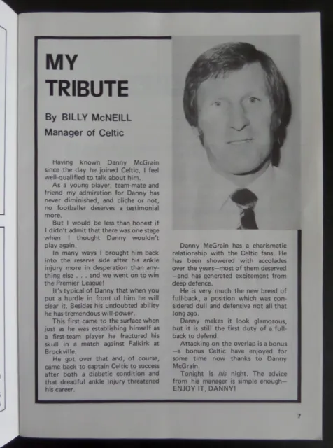 Celtic v Manchester United    Danny McGrain Testimonial    4-8-1980 2