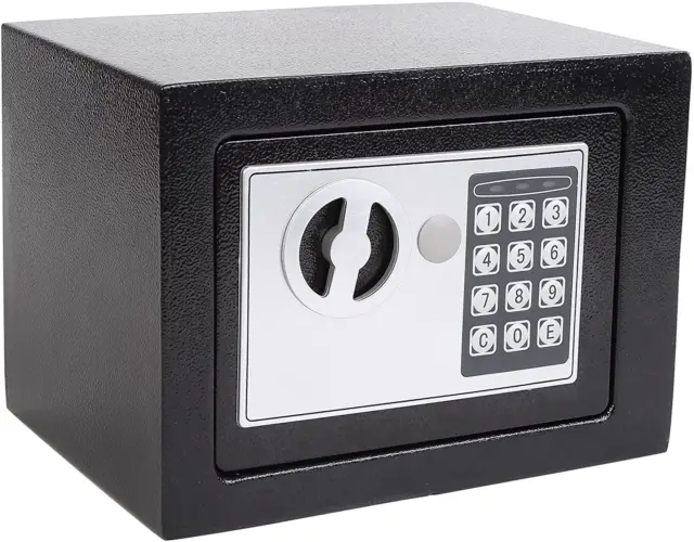 Home Security Safe Box with Key Small Electronic Digital Deposit Box Keypad Lock