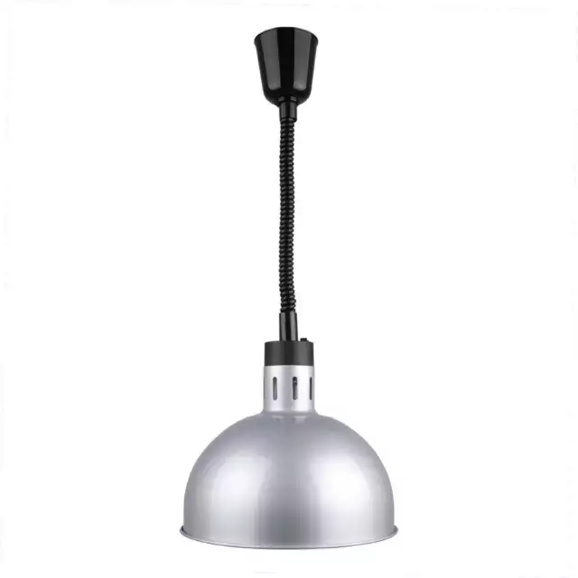 Apuro Retractable Dome Heat Lamp Shade Silver Finish
