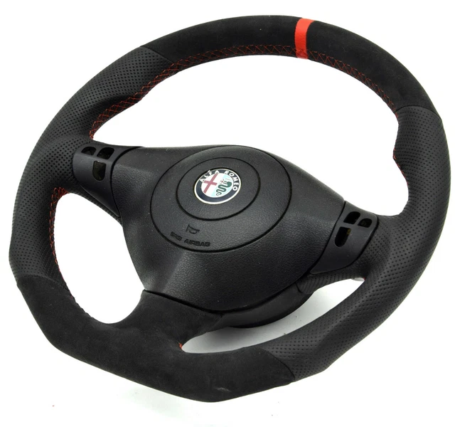 TUNING FLATTENED ALCANTARA Leather Steering Alfa Romeo 147 Gt