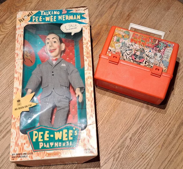 1987 Matchbox Talking Pee-Wee Herman Doll Pee-Wee's Playhouse Lunchbox See Desc.