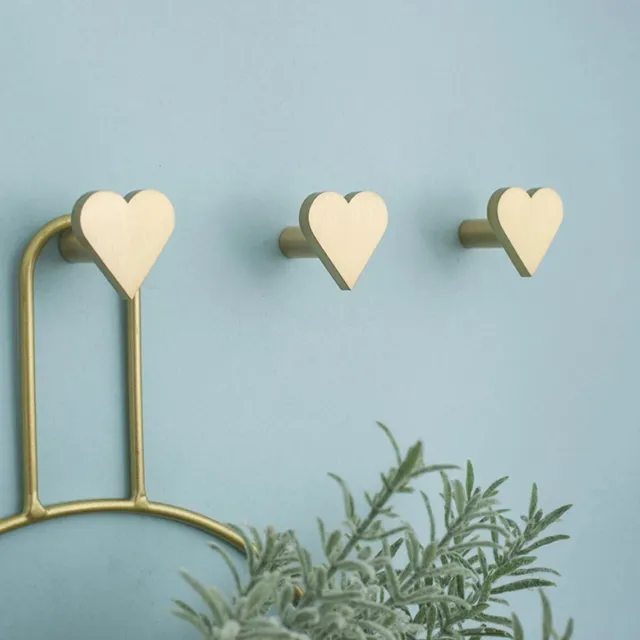Solid Brass Heart Style Wall Hooks Decorative Wall Hook Hooks wall Coat Hook