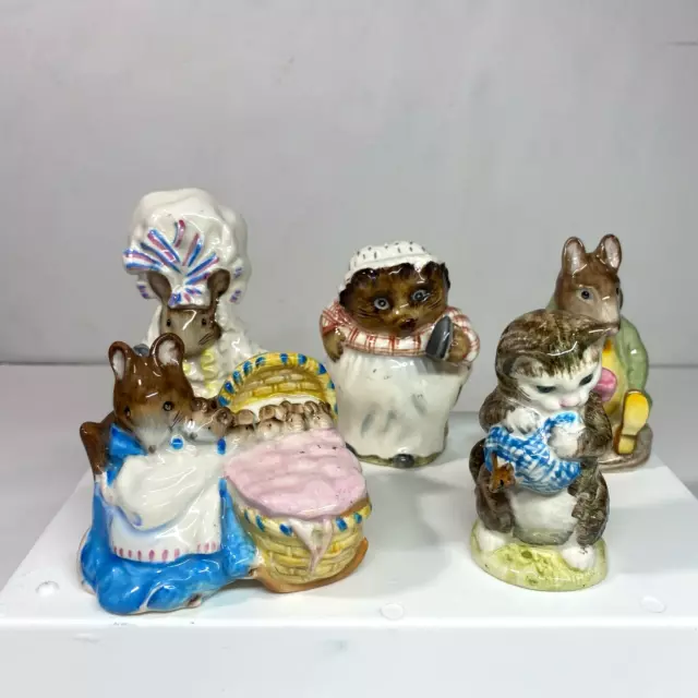 Vintage  Beatrix Potter  Beswick Porcelain Figurines Lot of 5