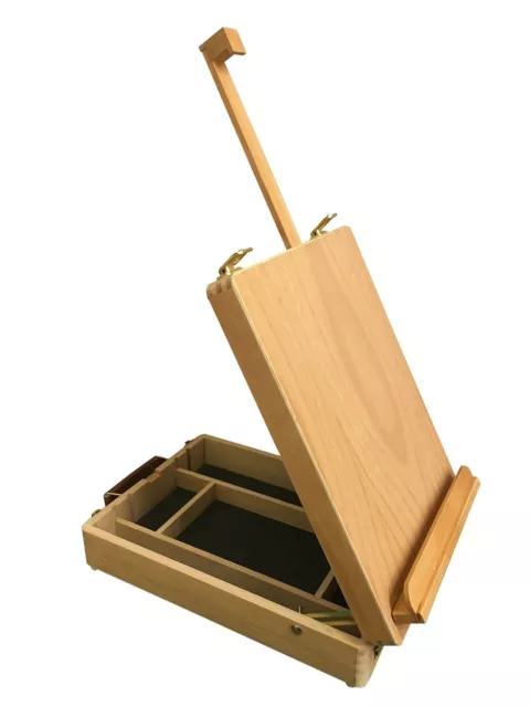 LANGDALE Wooden Beechwood Adjustable Table Top Artist's Box Easel with Storage