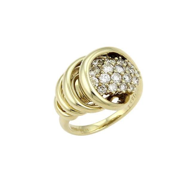 Jose Hess 1.00ct Diamond 14k Yellow Gold Spiral Loop Ring Jose Hess 1.00ct Diamond 14k Yellow Gold Spiral Loop Ring