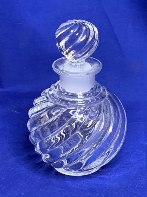 Baccarat French art glass Swirl pattern perfume or cologne bottle