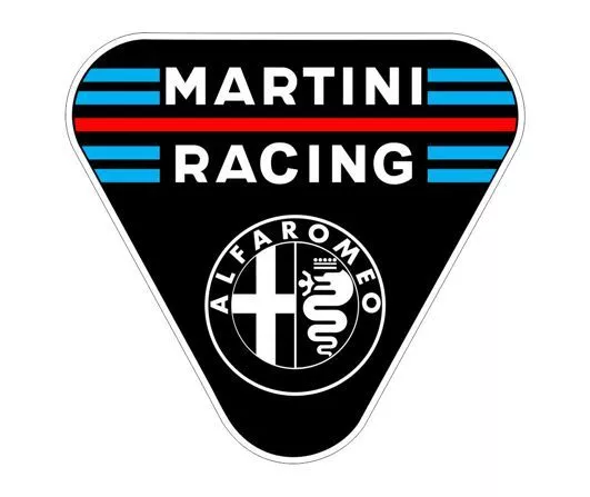 Sticker plastifié ALFA ROMEO MARTINI RACING grand modèle - 14cm x 13cm