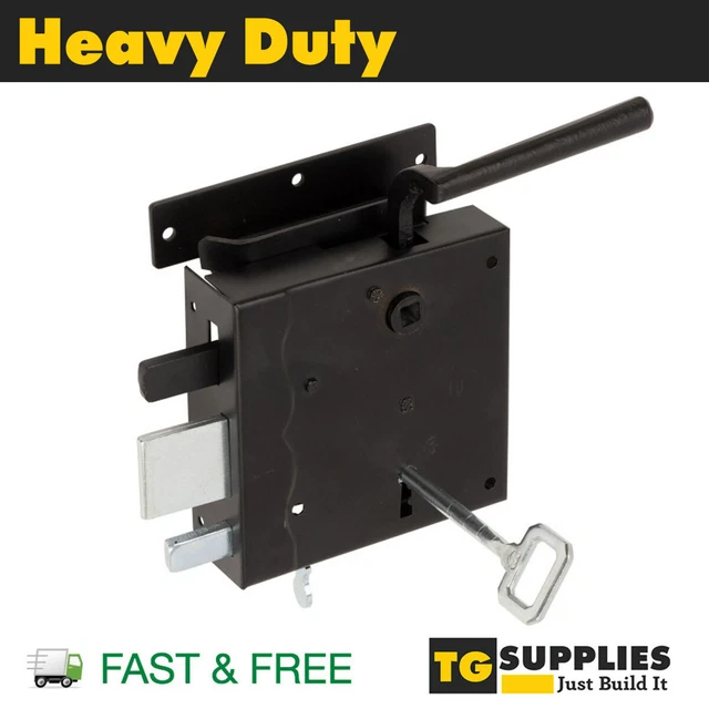 HEAVY DUTY DOOR Lock with Keys Gate Lock Retro Black Shed Garage
