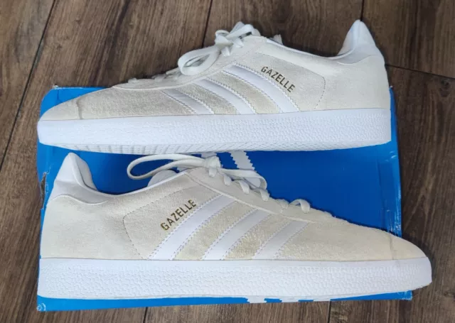 Men's Adidas Gazelle OG Trainers In Off White / White in Size 9 UK