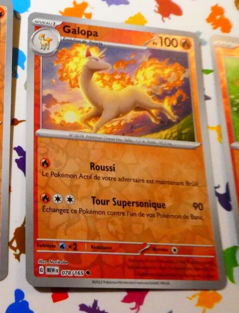 Pokemon 151 Card Reverse Holo Card Fr GALLOPA 078/165 EV3.5 MEW FR Mint