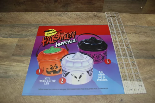 VTG 1994 Halloween Happy Meal 14" McDonald Store  Advertising Translite Sign