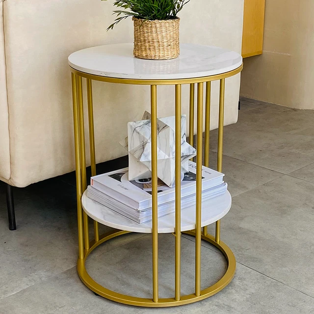 Schmaler Beistelltisch Mit 3 Ablagen - Platzsparender Nachttisch Für Kleine Räume In Schwarz