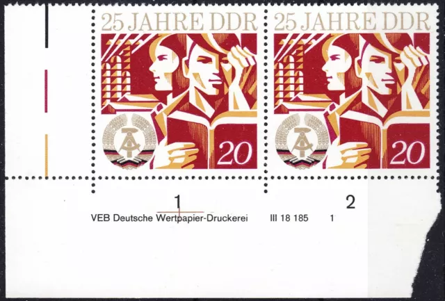 Briefmarken DDR MiNr.1950 25 Jahre DDR Druckvermerk DV WPD 1 **