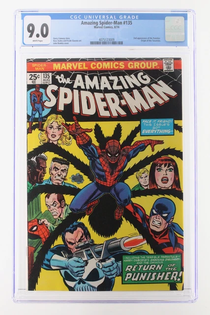 Amazing Spider-Man #135 - Marvel 1974 CGC 9.0 2nd Appearance of Punisher