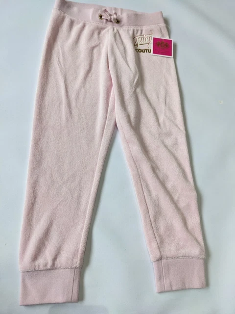 Nuovi jogger velluto rosa Juicy Couture per ragazze taglia 4-5 anni